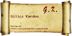 Gilicz Kardos névjegykártya